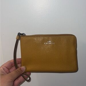 Coach Mustard Leather Wristlet NEW WITH TAGS